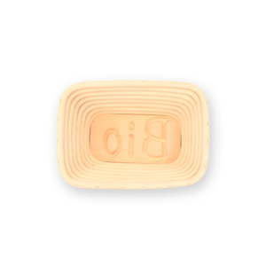 Gärkorb mit Motiv Bio eckig 0,5 kg