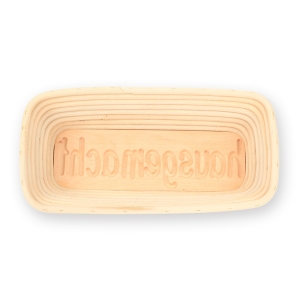 Gärkorb mit Motiv Hausgemacht eckig lang 1 kg